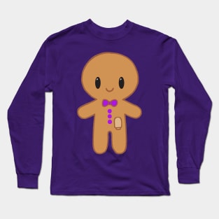 Gingerbread man with Ostomy (Purple) Long Sleeve T-Shirt